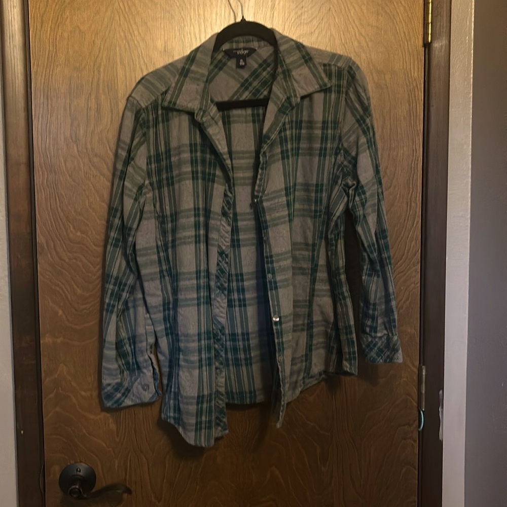 Green and grey flannel
